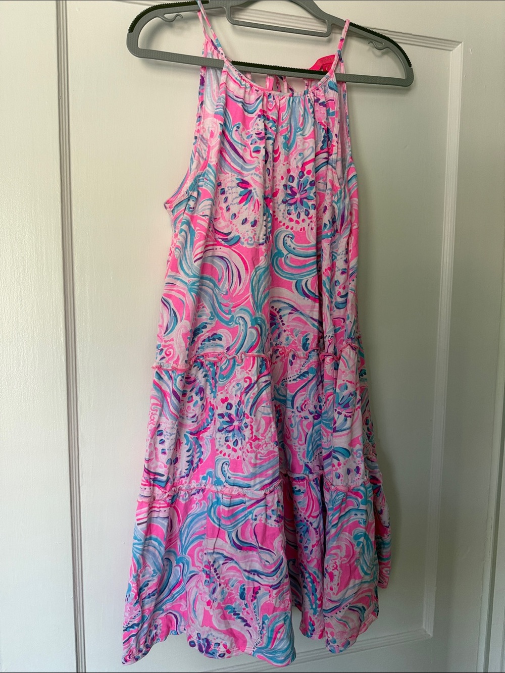 Lilly Pulitzer Pink Turquoise Swirl Print Mini Sundress